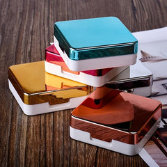Portable Lens Case with Mirror Tweezers & Storage Box