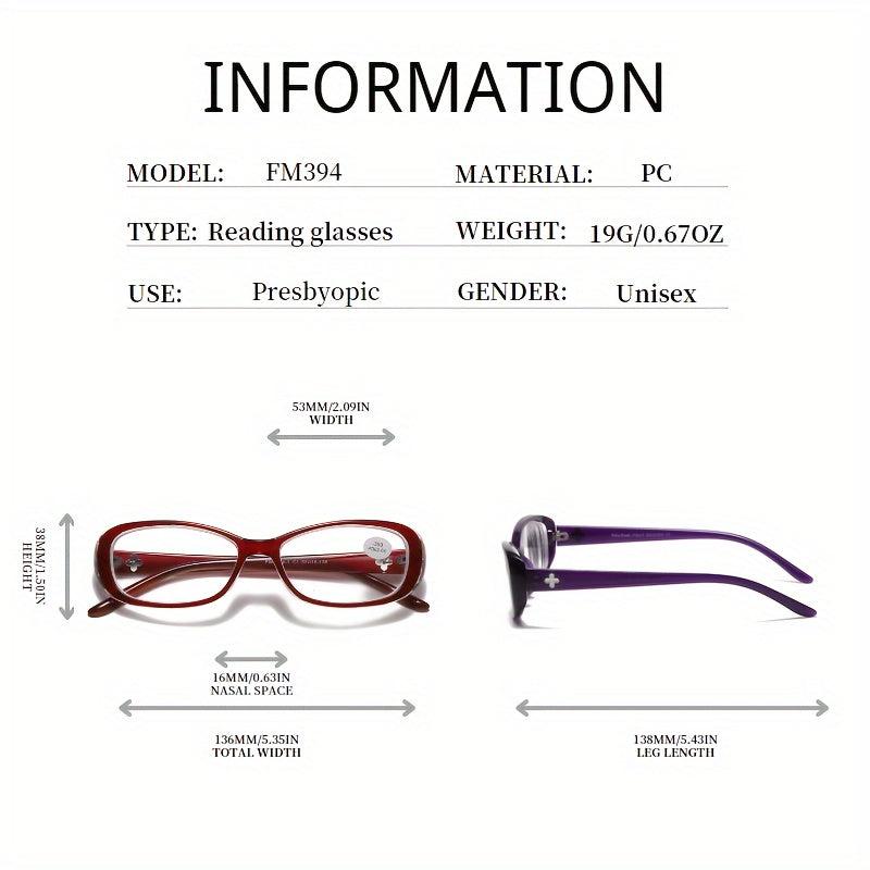 Presbyopia Corrective Eyeglasses for Men Women 1.0-4.0 Reading Glasses