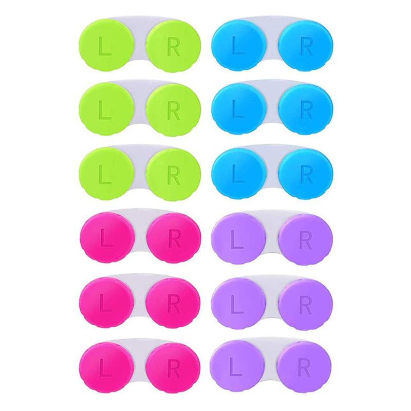 12 24 Pack Colorful Lens Case Box Holder Container Soak Storage Kit