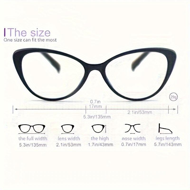 4Pack Women Cat Eye Reading Glasses Light Blocking Ladies Readers Spring Hinges