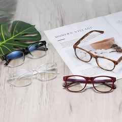 4Pack Light Blocking Reading Glasses with Spring Hinges