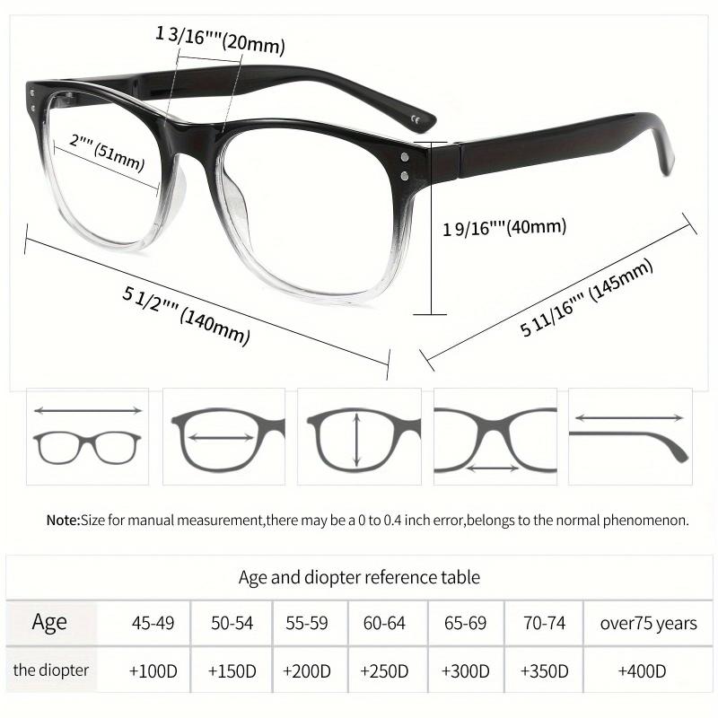 4Pack Light Blocking Reading Glasses with Spring Hinges