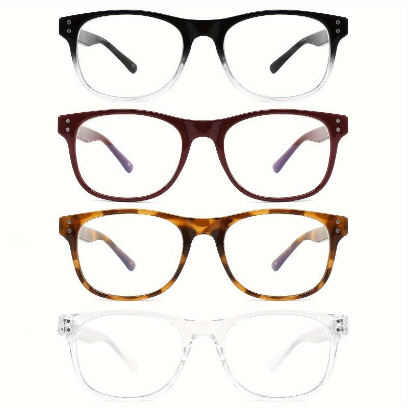 4Pack Light Blocking Reading Glasses with Spring Hinges
