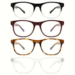 4Pack Light Blocking Reading Glasses with Spring Hinges