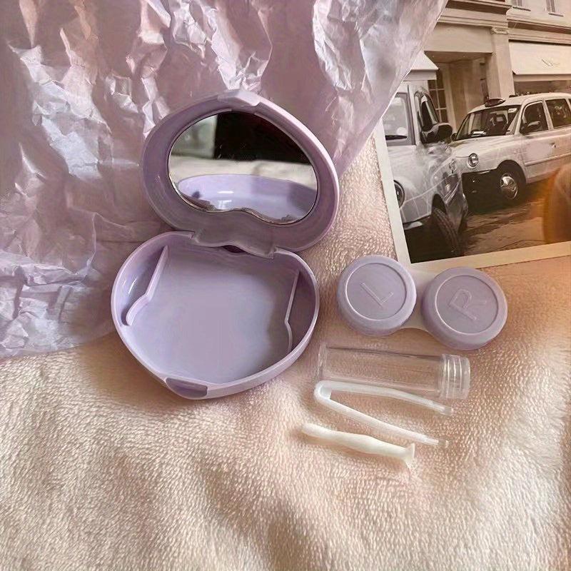 Heart Shaped Lens Case Solid Companion Care Case