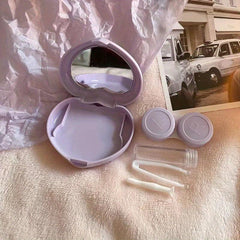 Heart Shaped Lens Case Solid Companion Care Case