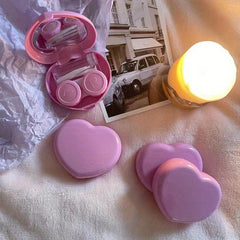 Heart Shaped Lens Case Solid Companion Care Case