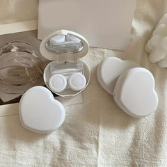 Heart Shaped Lens Case Solid Companion Care Case