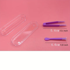 5 Pcs Tweezers & Holders Set Lens Box Special Tweezers Set Clip Stick
