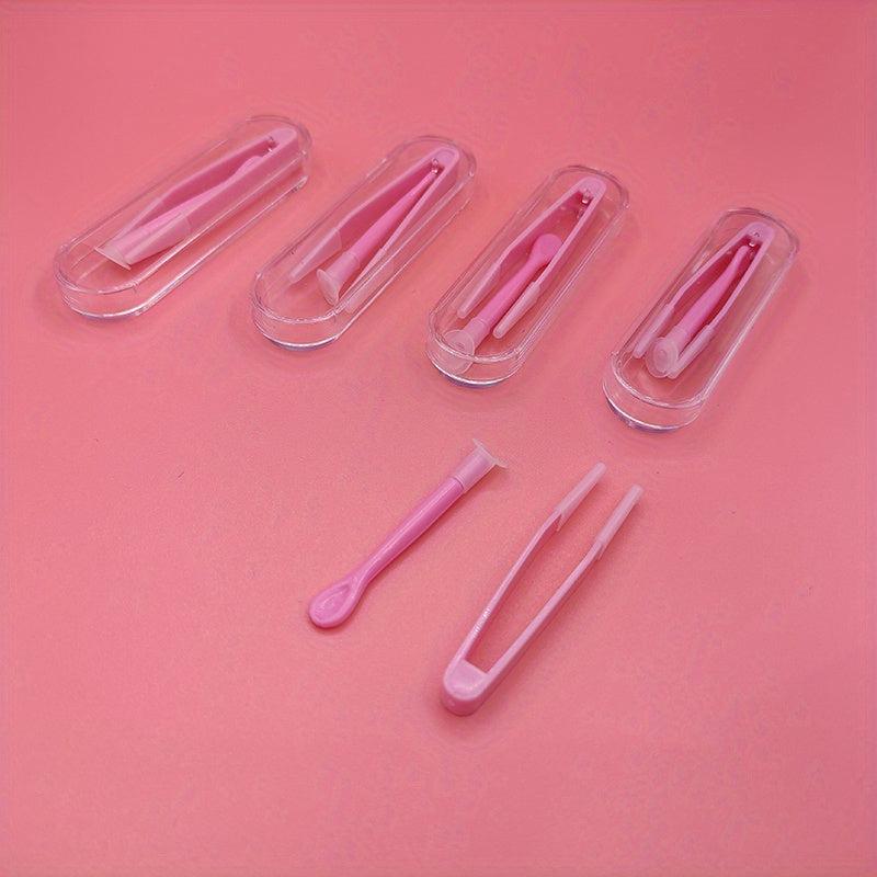 5 Pcs Tweezers & Holders Set Lens Box Special Tweezers Set Clip Stick