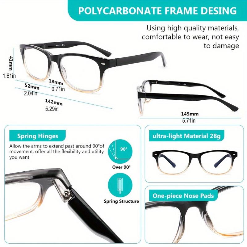 Fashionable Reading Glasses For Men and Women with Spring Hinge