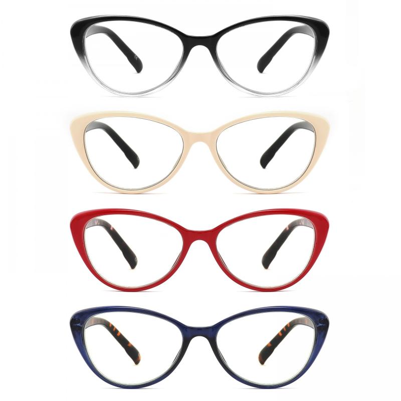 4pack Women's Computer Glasses Anti-glare UV Glasses