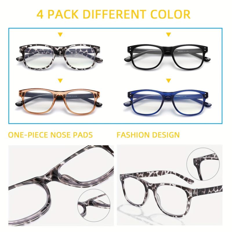 4Pack Light Blocking Glasses Stylish Computer Eyeglasses