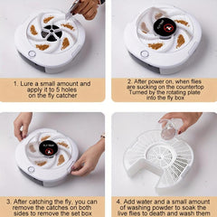Automatic Fly Rotating Trapper Non Toxic Household Pest Catcher