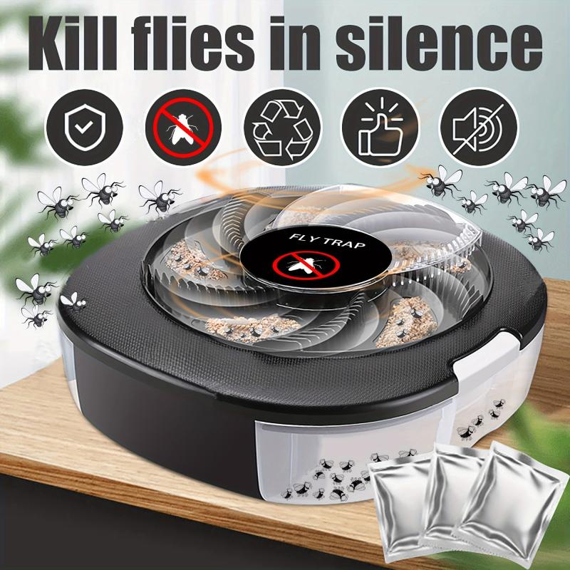 Automatic Fly Rotating Trapper Non Toxic Household Pest Catcher