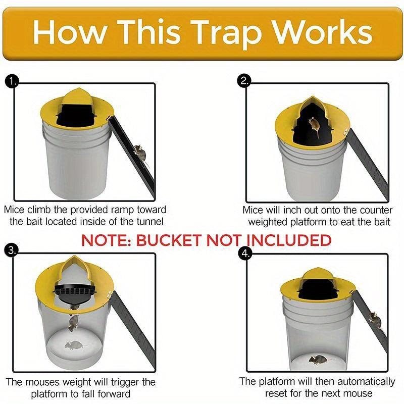 Reusable Mouse Trap Plastic Bucket Lid Rat Traps Humane Mouse Trap