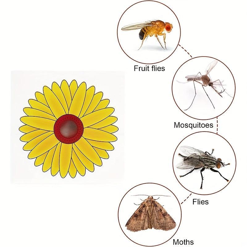 Floral Style Fly Trap Window Sticker, Indoor Fly Catcher, No Toxic, Odor-Free