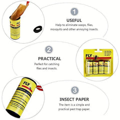 96pcs Adhesive Fly Trap For Home Kitchen Outdoor - Non-toxic Long Lasting