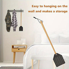 Heavy Duty Leather Fly Swatter with Long Handle for Indoor and Outdoor Use