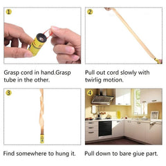 4pack Indoor Hanging Fly Traps Ribbon Tape for Pest Control Kitchen Garden