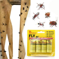 4pack Indoor Hanging Fly Traps Ribbon Tape for Pest Control Kitchen Garden
