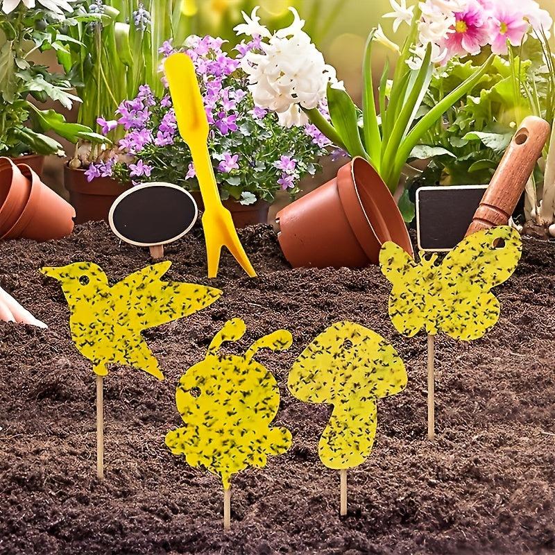 24pcs Yellow Sticky Trap Fruit Fly Fungus Gnat Catcher Double Sided Board