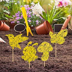 24pcs Yellow Sticky Trap Fruit Fly Fungus Gnat Catcher Double Sided Board