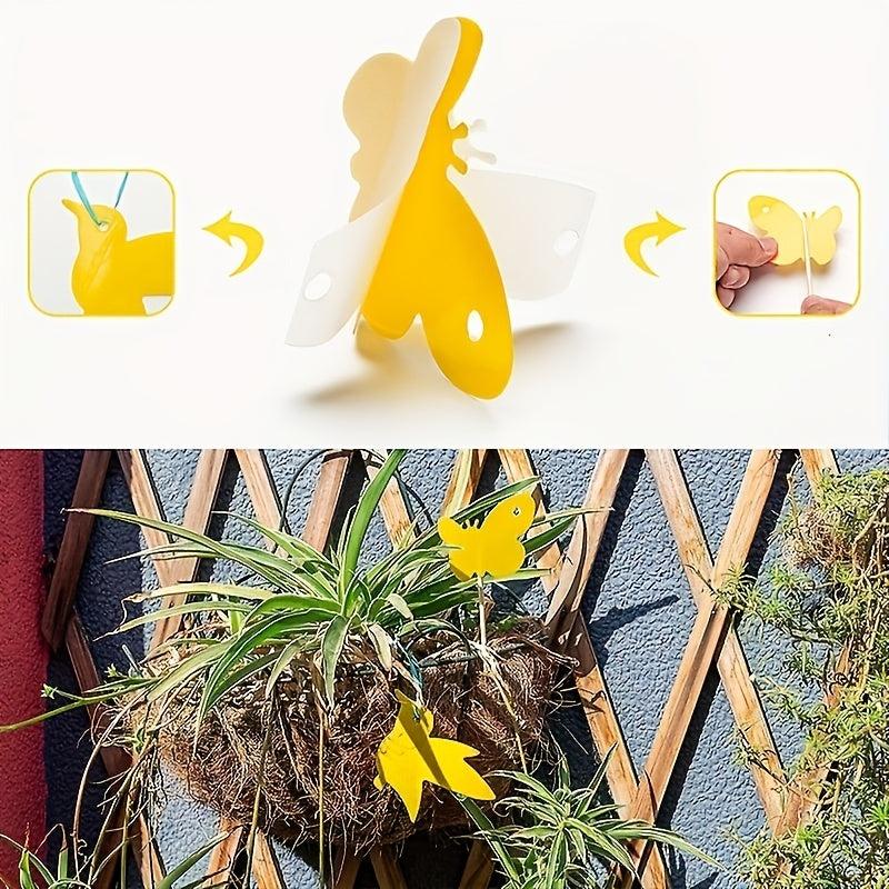 24pcs Yellow Sticky Trap Fruit Fly Fungus Gnat Catcher Double Sided Board