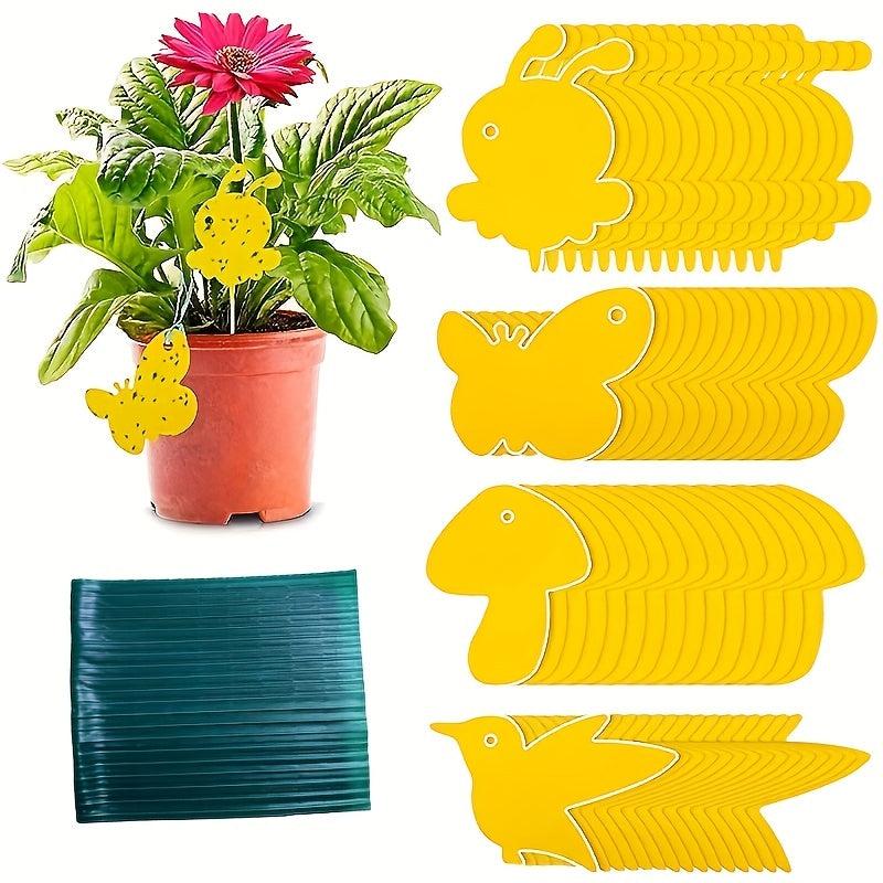 24pcs Yellow Sticky Trap Fruit Fly Fungus Gnat Catcher Double Sided Board