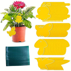 24pcs Yellow Sticky Trap Fruit Fly Fungus Gnat Catcher Double Sided Board