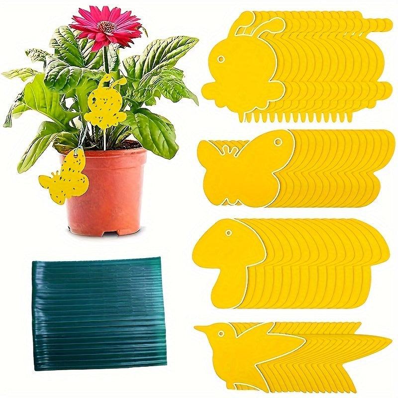 24pcs Yellow Sticky Trap Fruit Fly Fungus Gnat Catcher Double Sided Board