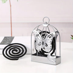 Silvery Heart Leaf Butterfly Bird Mosquito Incense Box
