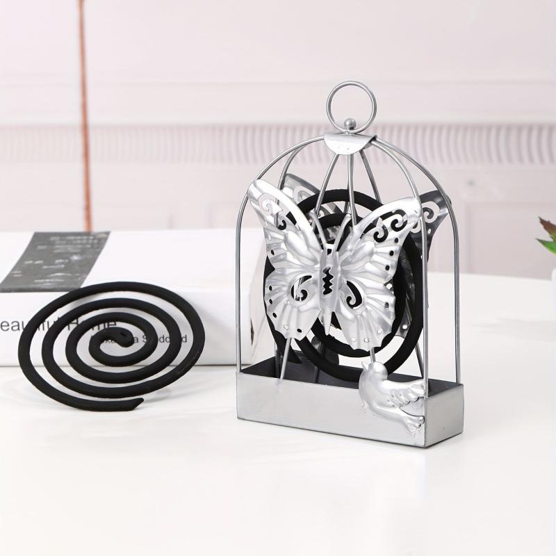 Silvery Heart Leaf Butterfly Bird Mosquito Incense Box