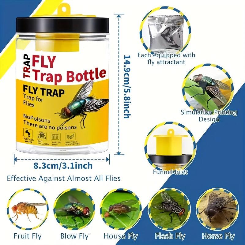 Reusable Outdoor Hanging Fly Trap Bottle with Bait Refill