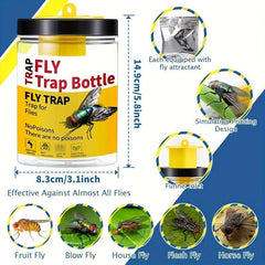 Reusable Outdoor Hanging Fly Trap Bottle with Bait Refill