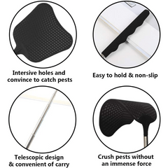 5 Pack Retractable Fly Swatters Extended Handles Durable Heavy Duty Set 5 Colors