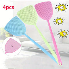 4pcs Durable Plastic Fly Swatter with Long Handle