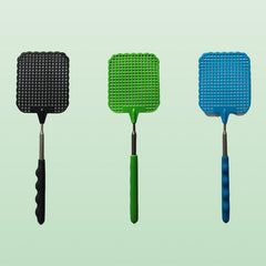 2pcs Retractable Fly Swatter Stainless Steel Telescopic Handle Indoor Outdoor