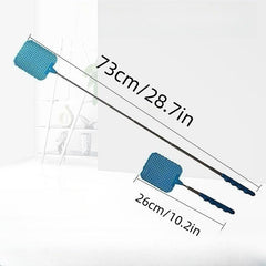 2pcs Retractable Fly Swatter Stainless Steel Telescopic Handle Indoor Outdoor