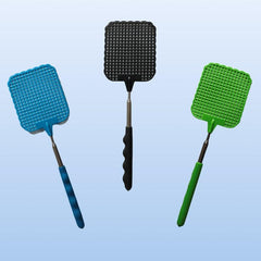 2pcs Retractable Fly Swatter Stainless Steel Telescopic Handle Indoor Outdoor