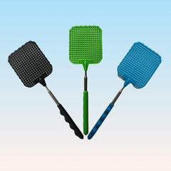 2pcs Retractable Fly Swatter Stainless Steel Telescopic Handle Indoor Outdoor