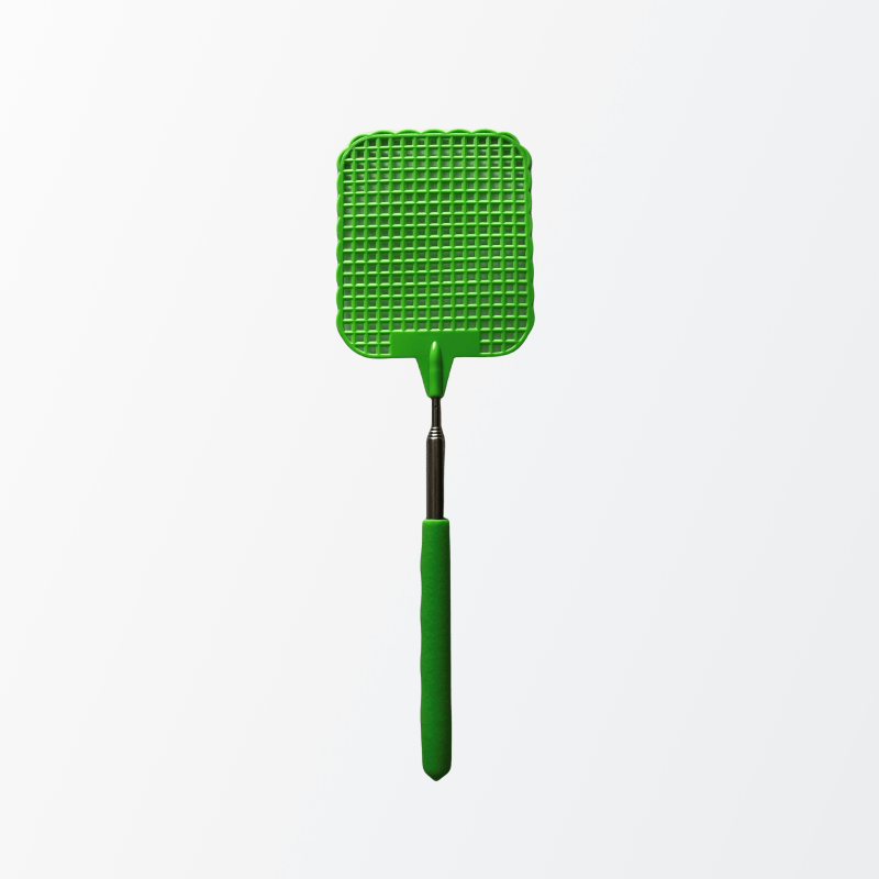 2pcs Retractable Fly Swatter Stainless Steel Telescopic Handle Indoor Outdoor