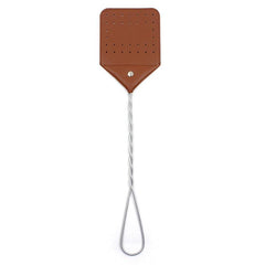 Sturdy Leather Fly Swatter with Metal Handle