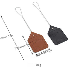 Sturdy Leather Fly Swatter with Metal Handle