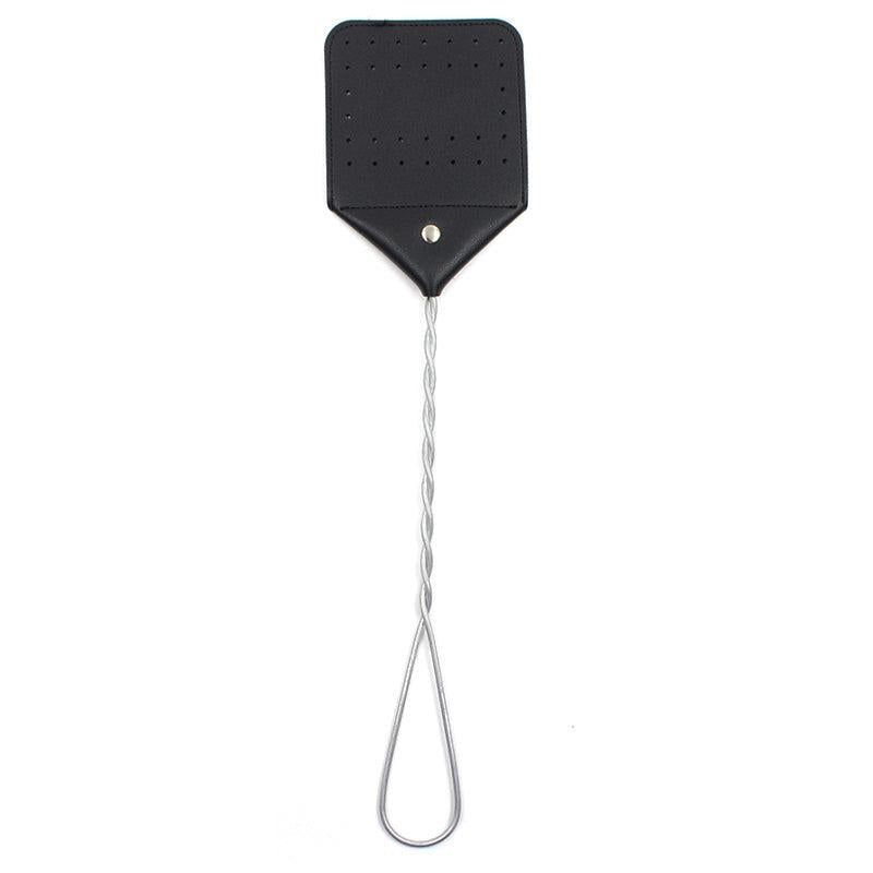 Sturdy Leather Fly Swatter with Metal Handle