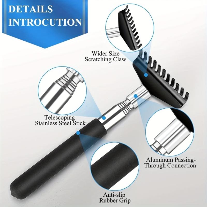Portable Extendable Back Scratcher Metal Stainless Steel Telescoping Tool
