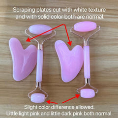 Pink Gua Sha Roller Scraping Board Beauty Set