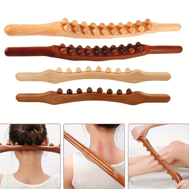 Carbonized Beech Wood Rolling Stick for Massage and Scraping