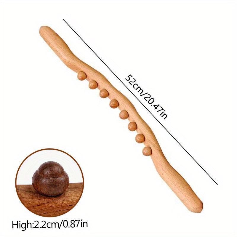 Carbonized Beech Wood Rolling Stick for Massage and Scraping
