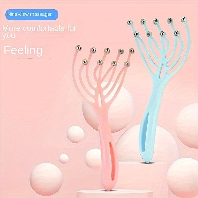 2pcs Scalp Massager 9 Claw Massage Hair Care Stress Relaxation SPA Home